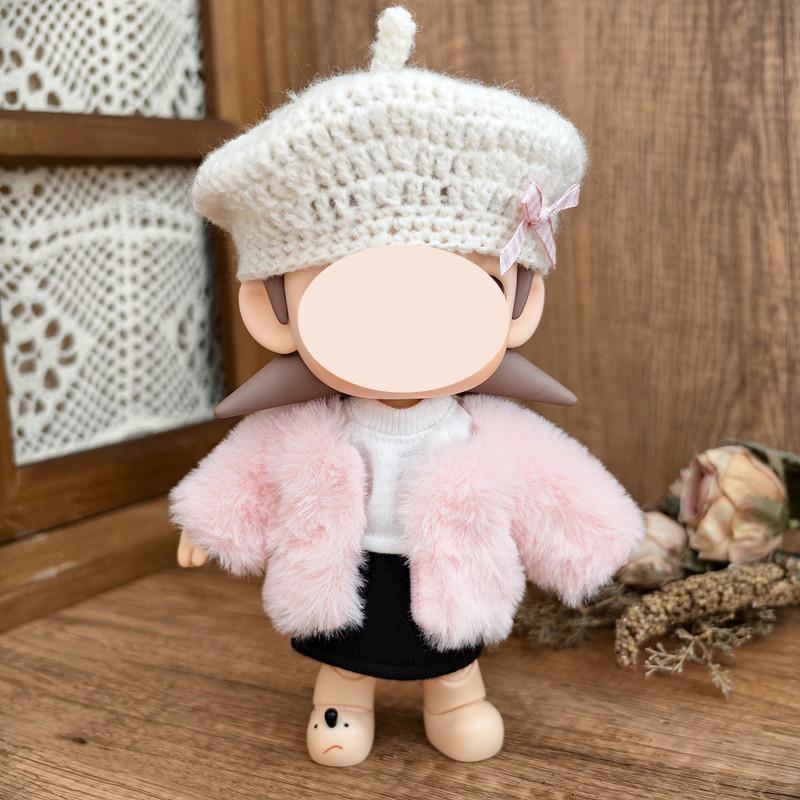 [Cloth Only] 20cm Doll Clothes Fur Beret Suit with an Elegant Style Stylish and Versatile