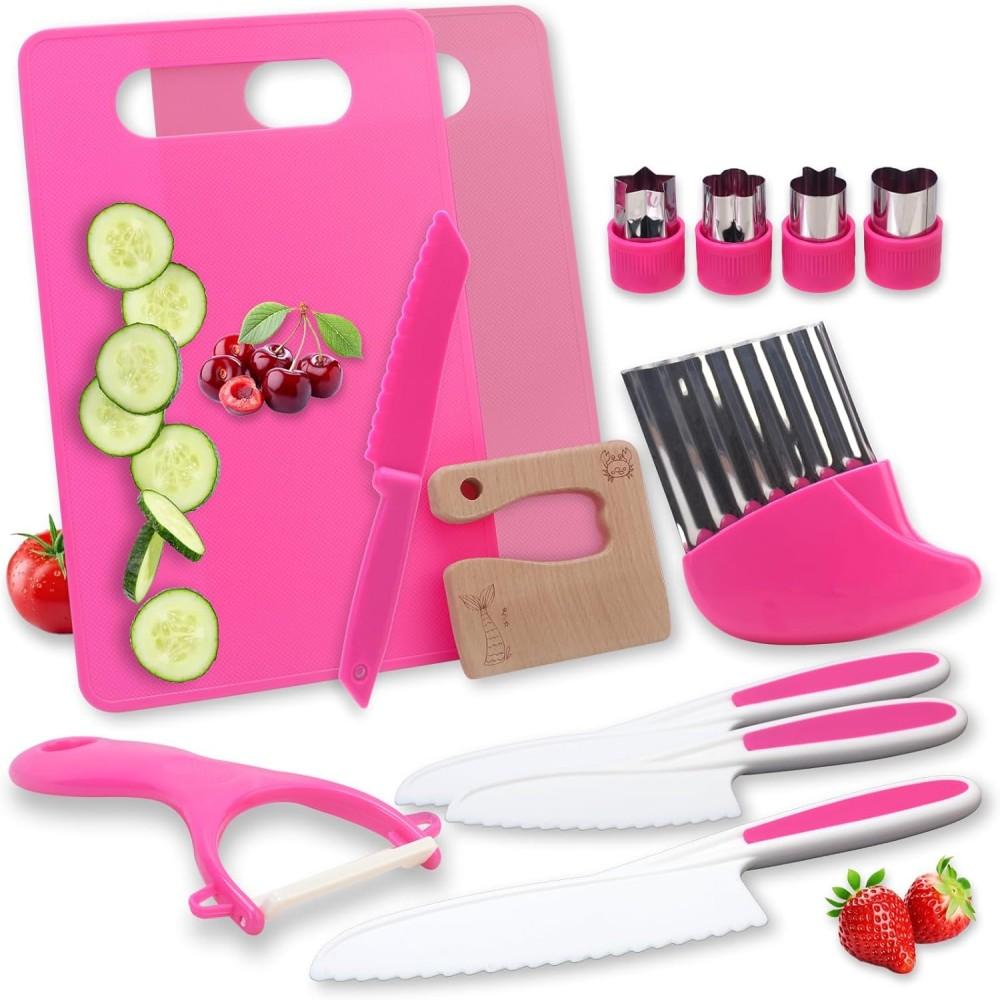 

Montessori kitchen utensils toy gift, suitable for 3-10 years old boys and girls, real kitchen safety knife set, children s birthday gift