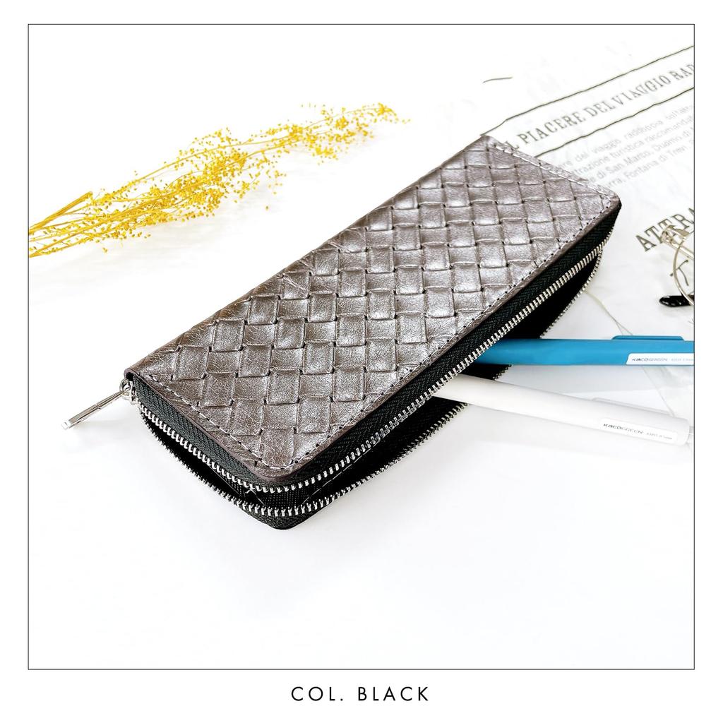 Genuine leather round pen case for women and pencil leather pen writing pencil pen metallic silver men, case, holder, compact, cowhide, thin, slim,