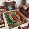 Virgin Mary Theme Crystal Velvet Rug Personalized Custom Name Text Soft Floor Mat Home Decor