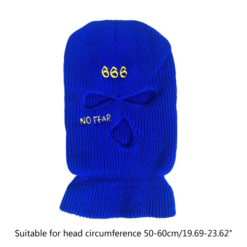 Balaclava Face Mask Motorcycle Tactical Face Shield Embroidery Ski Mask Cold-proof Full Face Mask Cosplay Gangster Mask