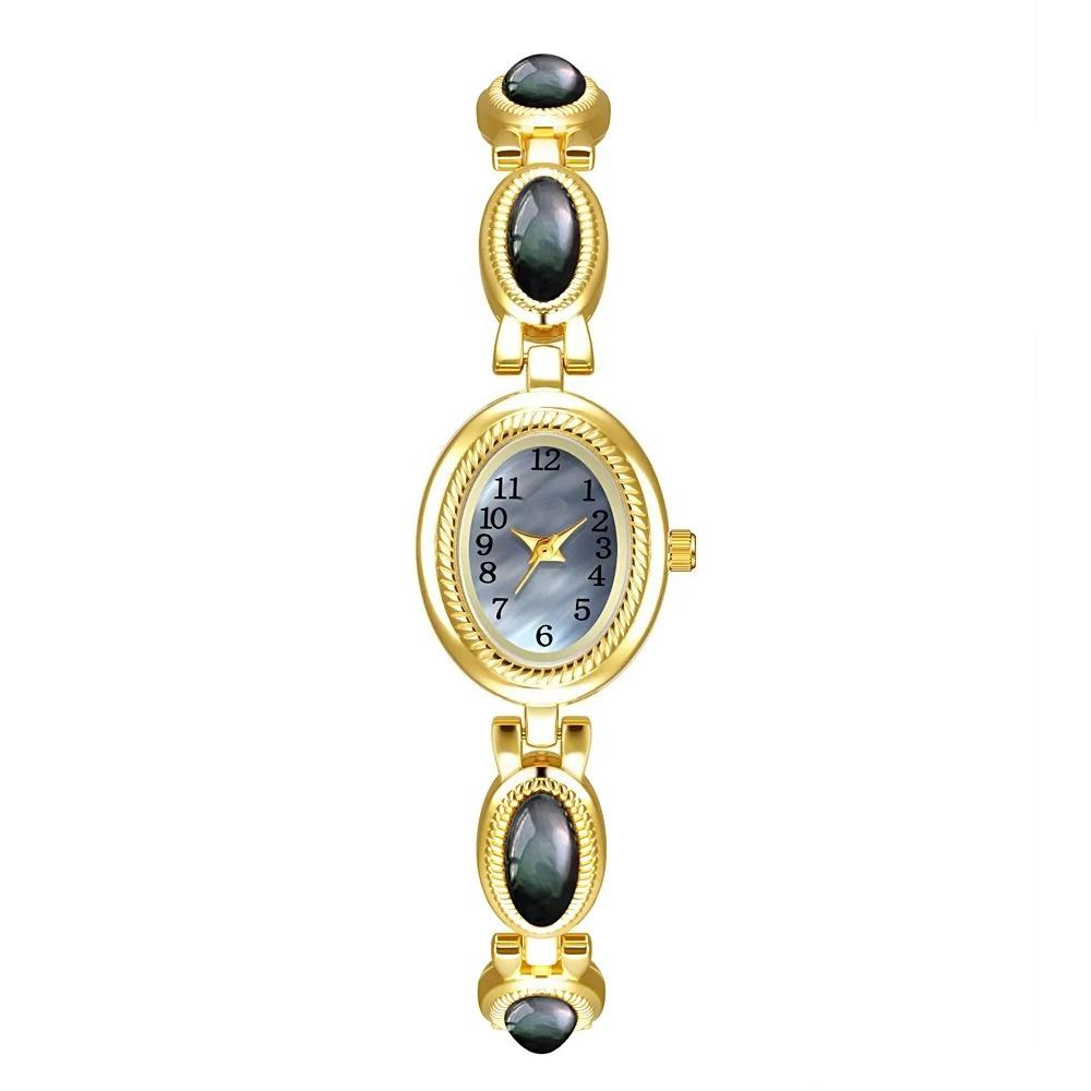 Vintage Watch Oval Quartz Waterproof Watches Women's Bracelet Wristwatch