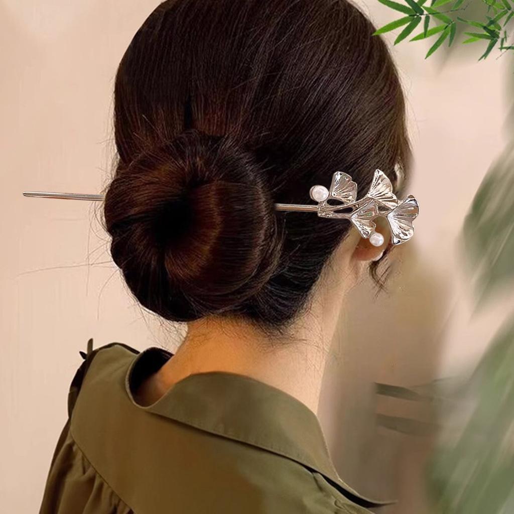 Exquisite Metal Hairpin Elegant Vintage Flower Hair Stick Girls Trendy Hair Decor Accessories Jewelry Hairpin