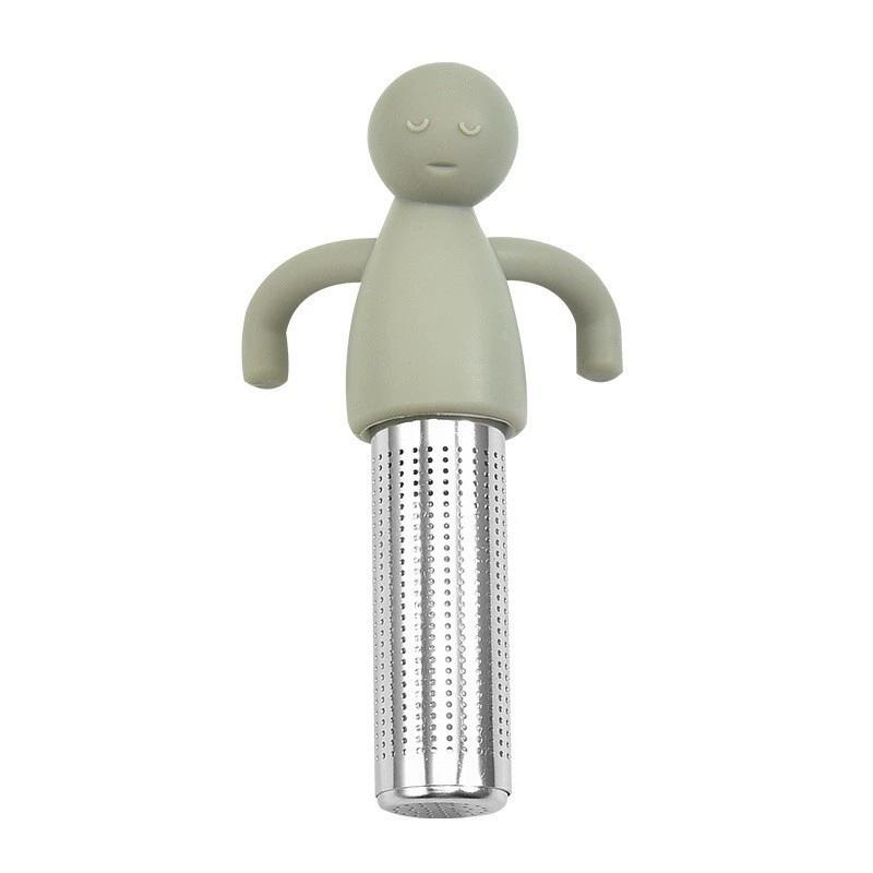 

Creative Human-Shaped Stainless Steel Tea Strainer – Tea Leaf Filter, Lazy Brewing Tool, Teaware Accessory (Gray,Tea Infusers) серый