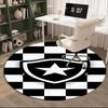 1PC round rug Shield With Star Emblem Printed Round Area Rug ,Rug For Home Office, Round Chair Rug, Decorative Carpet Fan gifts Christmas gift