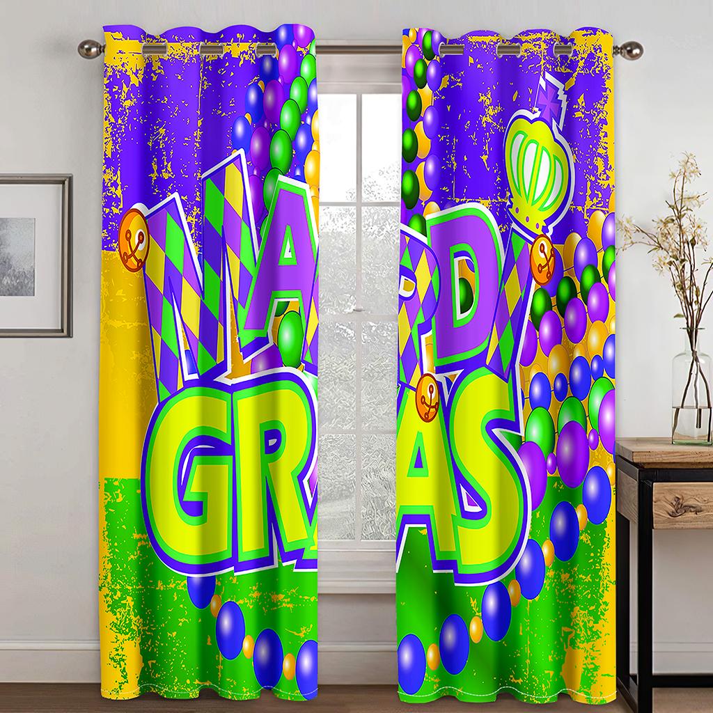 Floral Butterfly Print Drapery Room Decor Grommet Drapes for Bedroom Living Room Curtain With Hooks Rod Pocket