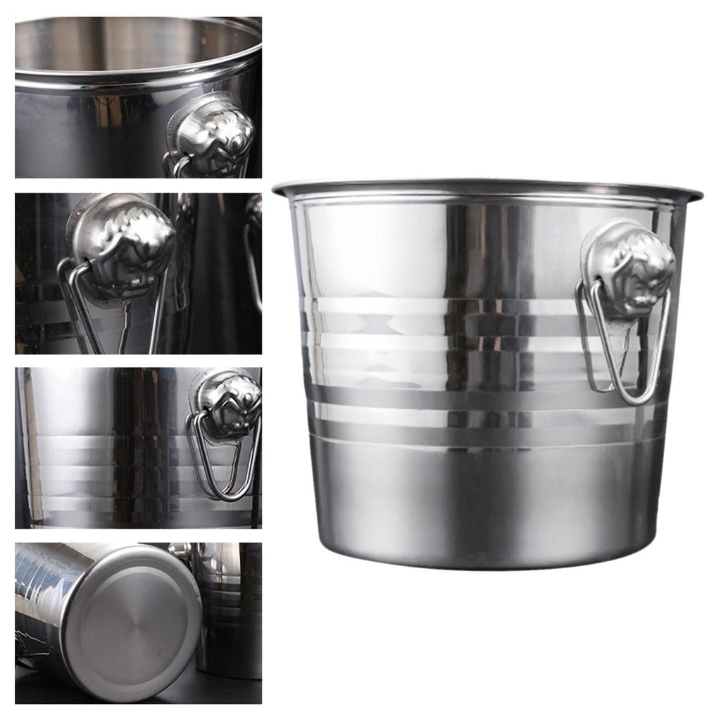 Ice Bucket Stainless Steel Bin for Cocktail Parties Chilling Beer Bottle