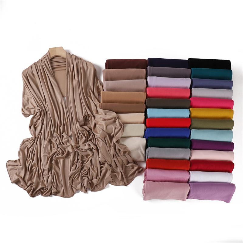 80*180cm Big Size Modal Rayon Cotton Jersey Hijab Scarf Ramadan Long Muslim Shawl Plain Soft Turban Wraps Women Headband