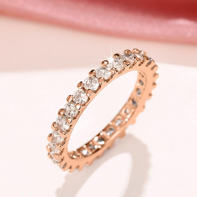 Huitan Bling Bling Promise Rings with Round CZ Delicate Low-key Wedding Ring for Women High Quality Color Trendy Jewelry