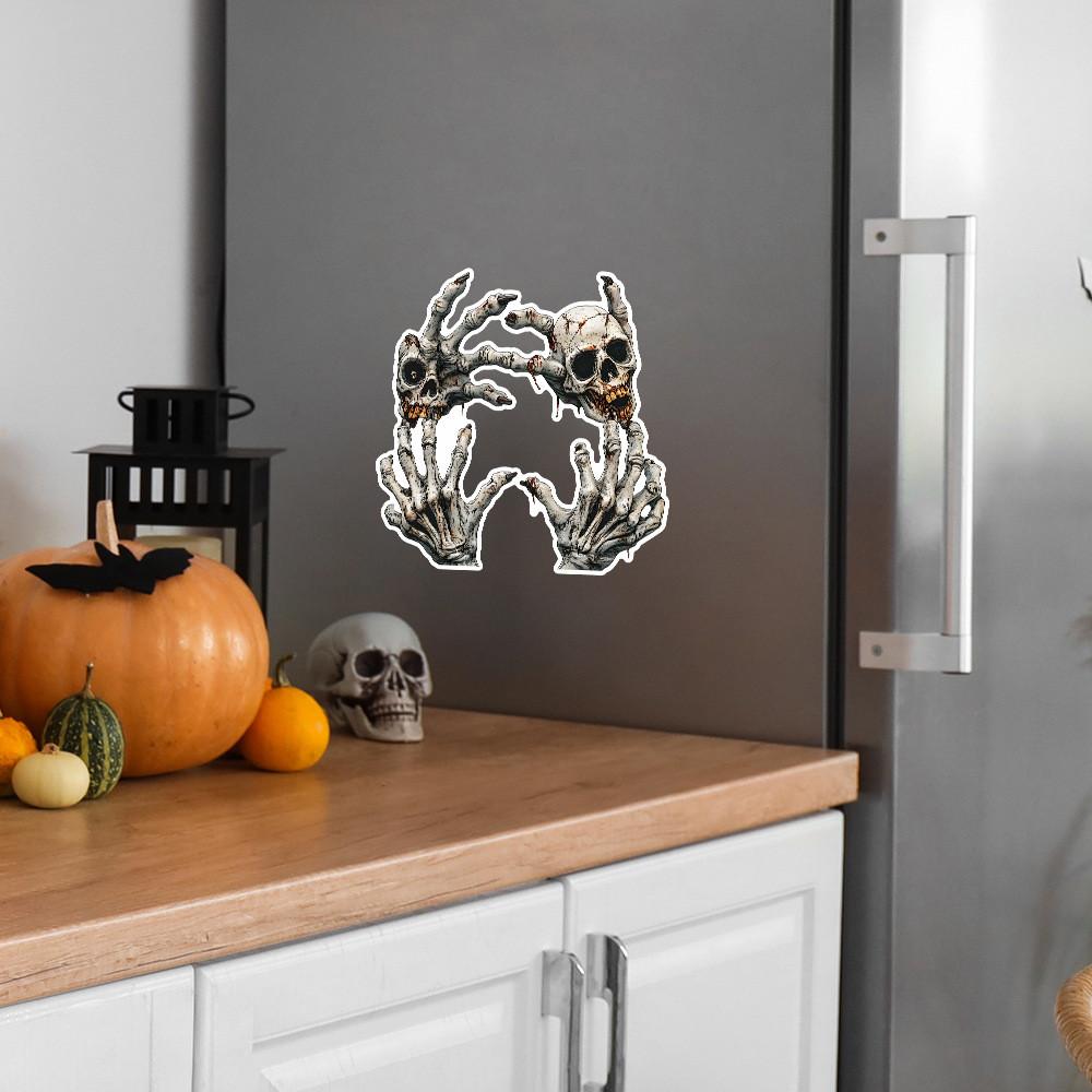 Glow Halloween Green Skull Palm Decal Wall Sticker For Home And Spaces Office