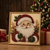 Holiday DIY Projects for Family Christmas Faux Pearl Painting Art Kit with Frame, Santa Stress Relief Crafting Activities Beads Craft Adults Beginner,