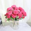 Best Selling Beautiful Rose Peony Artificial Silk Flowers Small White Bouquet Home Party Winter Wedding Decoration Fake Flowers