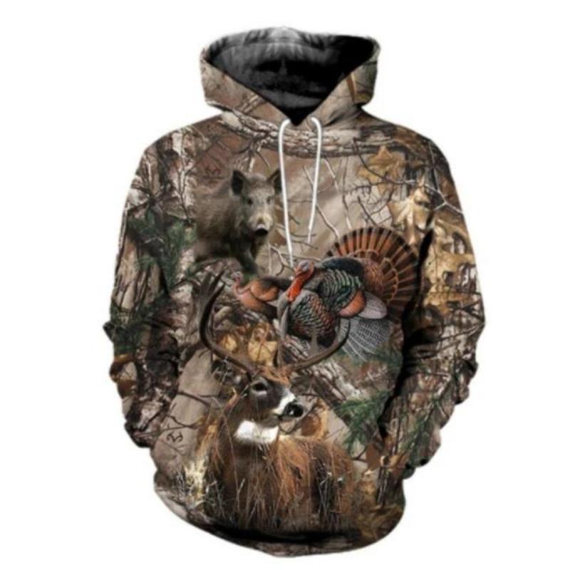 Men and Women Outdoor Fishing Camping Hunting Clothing Spring Autumn Maple Leaf Camouflage 3D Hoodie Fashion Hooded Jacket