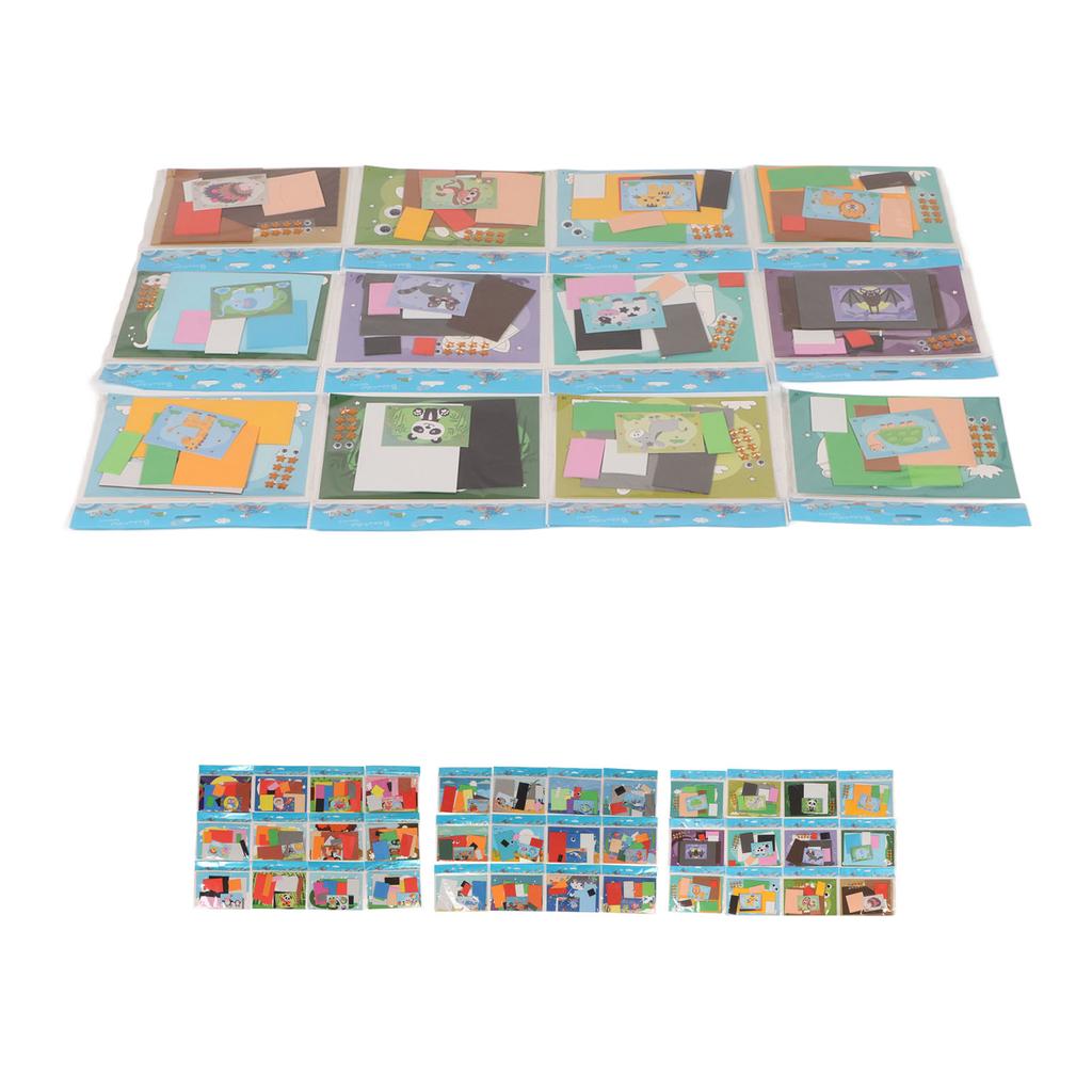 12pcs 3D EVA Foam Sticker  Cartoon Animal Foam Stickers Educational Interactive Kids Puzzle Stick