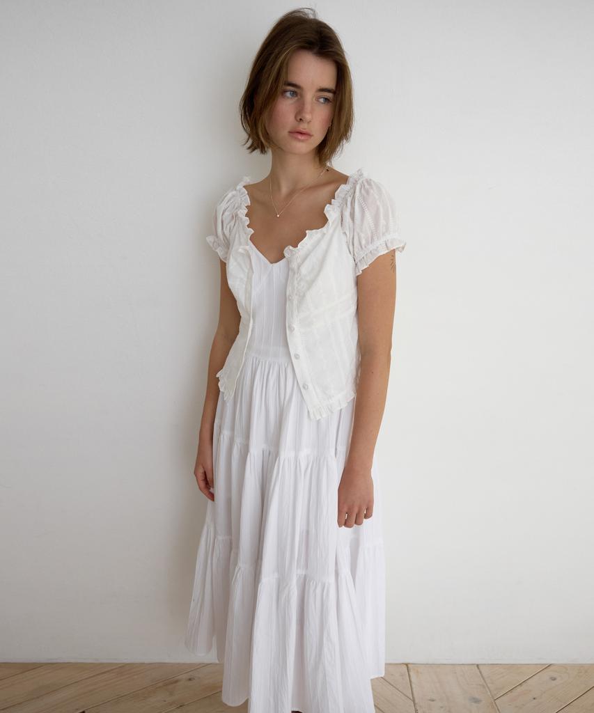 AMONG A 2-Way Ruffle Blouse_White