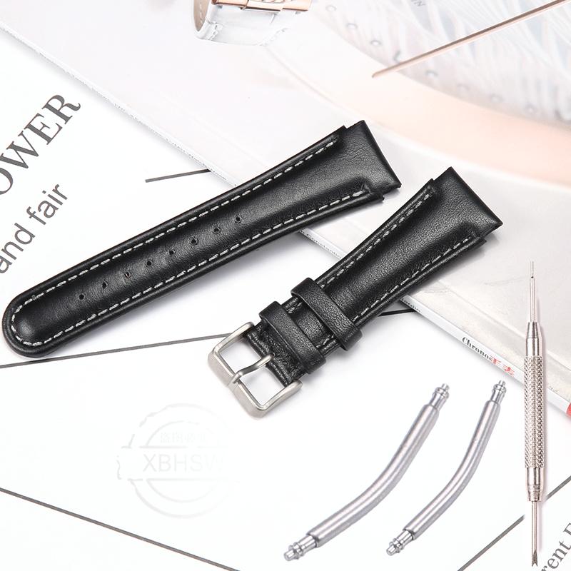 22mm Skórzany Pasek do Zegarka Pasuje do Suunto X-Lander Military Watch Opaska na Nadgarstek Męska xlander Czarne Akcesoria do Zegarka
