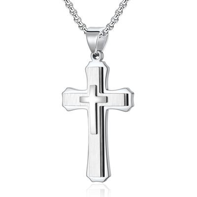 2025 Cross Pendant Men's Fashion Simple Personalized Jewelry Exquisite Gift Necklace