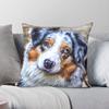 Australische Herder Vierkante Kussensloop Polyester Linnen Fluweel Creatieve Rits Decoratieve Kussensloop Kamer Kussenhoes 45x45