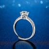 Moissanite Simulation Diamond Women's Ring, Classic Fashion Ring, One-carat Half-wall, Adjustable Opening