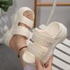 Fashion Solid Chunky Platform Soft Eva Cloud Sandals Women Wedge High Heels Sandals Casual Back Strap Non Slip Height Increasing Shoes