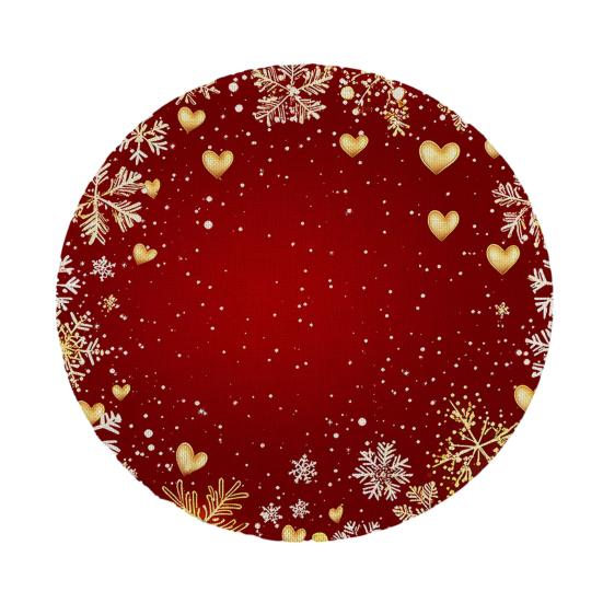 Tapis décoratif d'isolation thermique Rond Set de table de Noël, 14 pouces Motif festif Antidérapant Protecteur de table, Protecteur de table pour maison de vacances Endroit pour