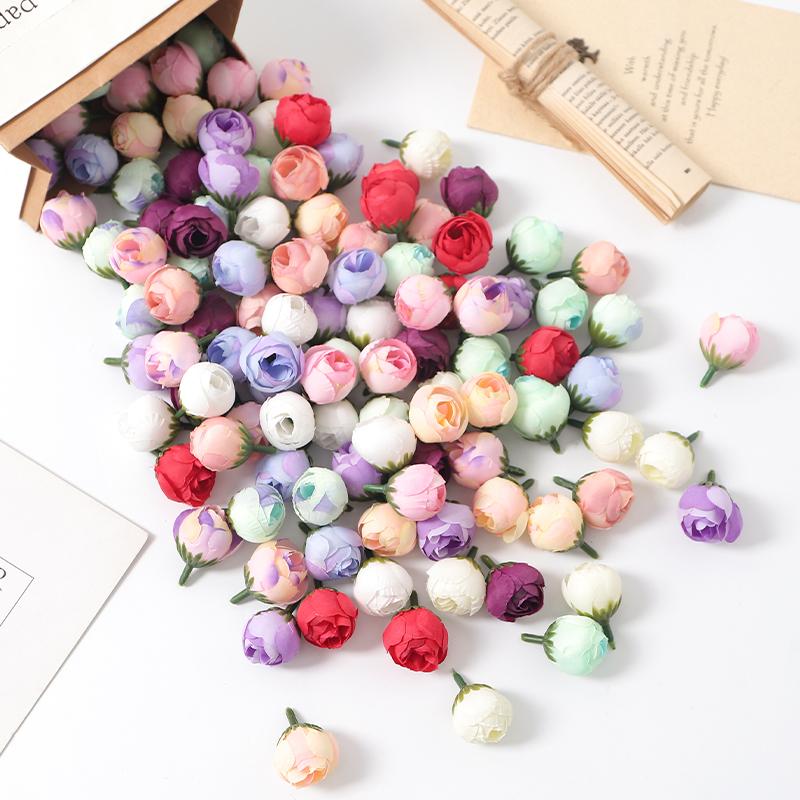 10/20Pcs Rose Artificial Flowers Heads 3CM Fake Flowers for Home Decor Wedding Marriage Decoration DIY Craft Garland Accessories
