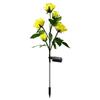 Solarbetriebene künstliche Rosenblüten-Stange 5 Köpfe Gartendekoration Pflanze mit realistischen Blättern und stabilem Erdspieß für Außen- und Innenbereich