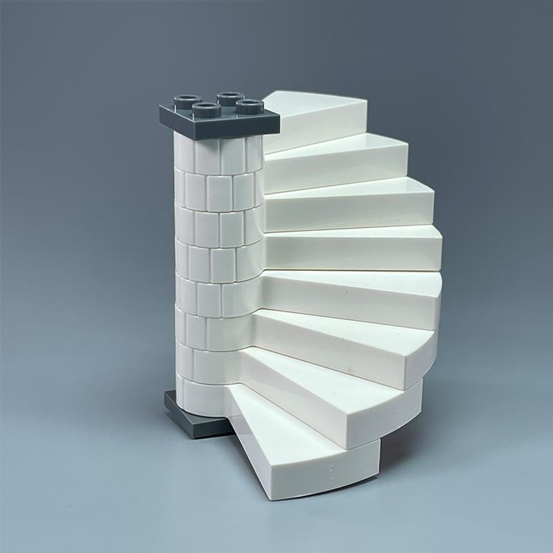 MOC Staircase Bricks 7x4x6 - 5pcs Straight Open Steps 30134 for Modular Building Blocks, DIY Construction Stairs Ladder for City