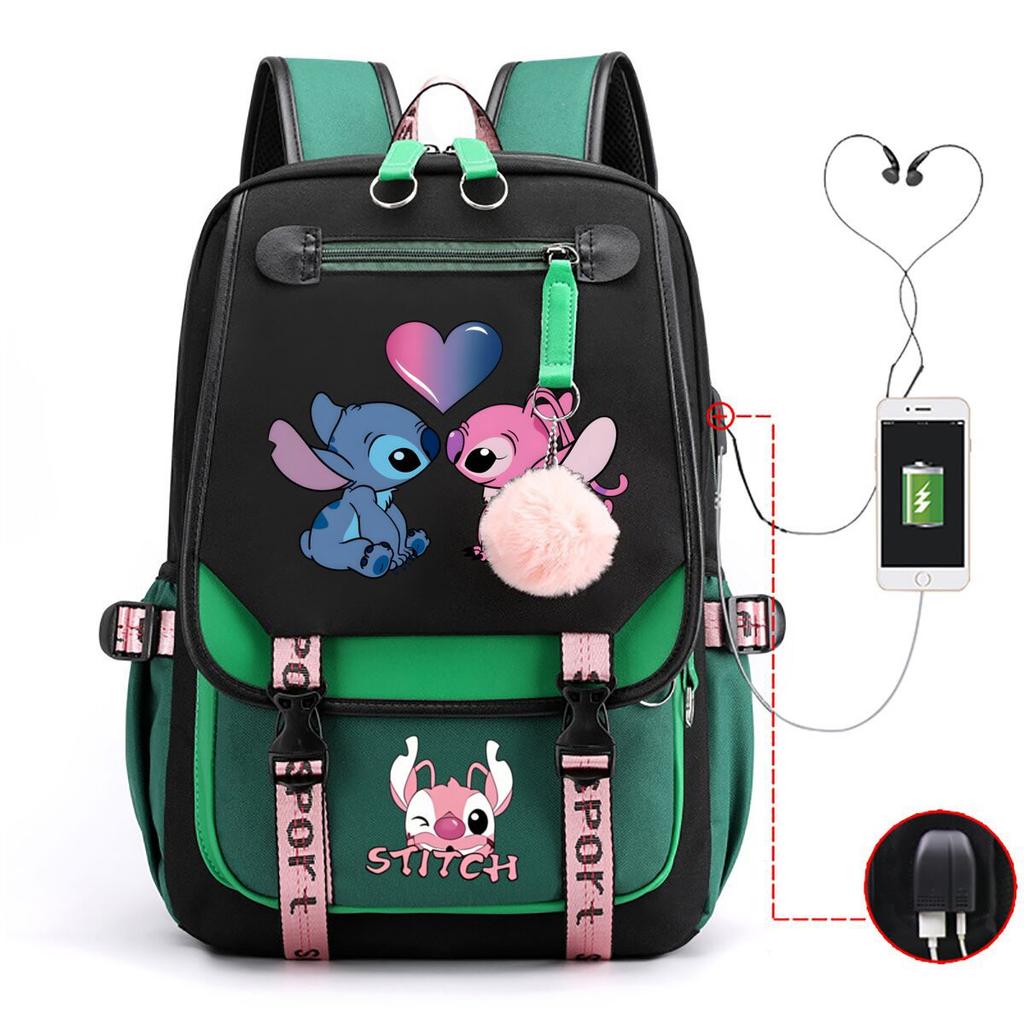 Children'S School Bag Contrasting Color Neutral Backpack Animation Printing Primary And Secondary School Students
