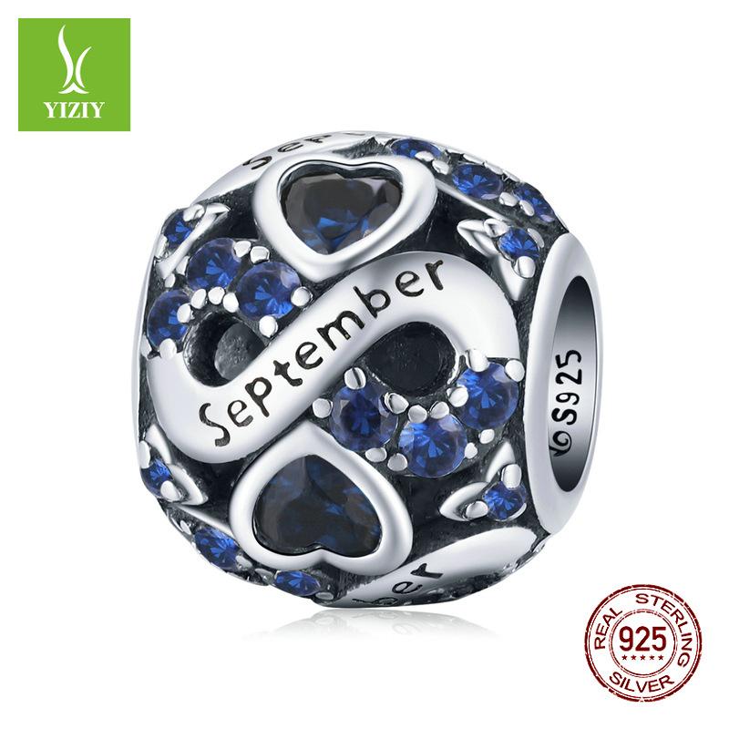 December Birthstone Beaded Accessories S925 Silver Constellation Transfer Bead Jewelry Bsc508