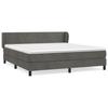 3127386 vidaXL Lit à sommier tapissier et matelas Gris foncé 180x200cm Velours