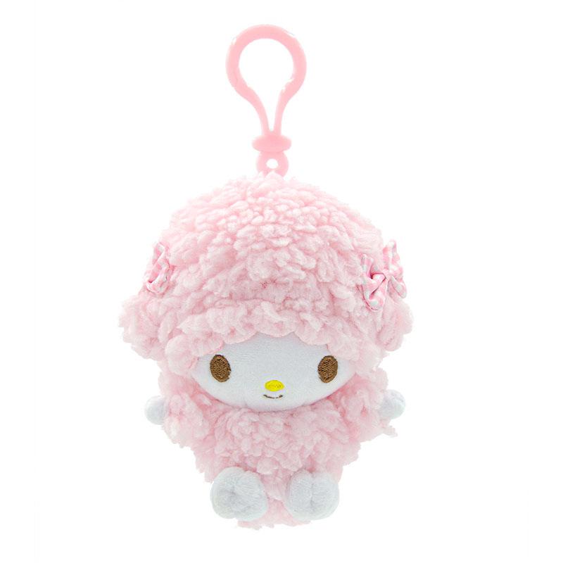 Sanrio Little Sheep Strawberry Piano Coin Purse with Bow and Cream Pendant Charm.