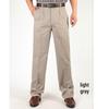 Men's High Waist Double Pleated Cotton Pants - Spring/Summer, Loose Straight Leg, Plus Size