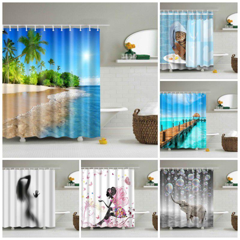 Stunning Waterproof Shower Curtain With Hooks Perfect Bathroom Decoration