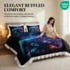 Small Fresh Lotus Leaf Lace Pink Quilt Set Washed Cotton Four Piece Set