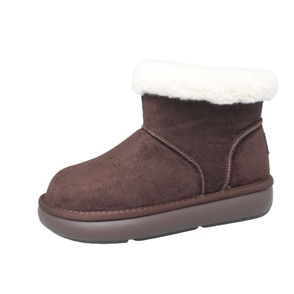 Women's Fur One Thick Sole Winter Lightweight Warm Padded Snow Boots Non-slip Wear-resistant Casual Sneakers Fur Cotton Boots