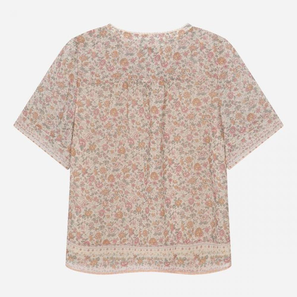 Thursday Island Women Flower Border Chiffon Blouse T264mbl239w