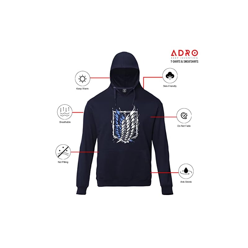 ADRO Men' Cotton Neck Hooded Sweatshirt (H22MWINNOL_Olive_M)