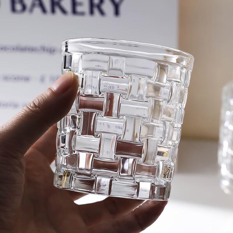 ZZ Rattan Woven Embossed Glass Beverage Cup 290ml