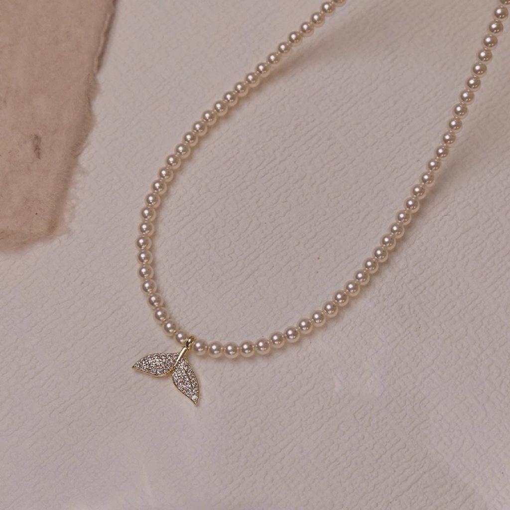 

NK-195 Жемчужное ожерелье «Рыбий хвост»: Шикарный, универсальный и роскошный модный аксессуар