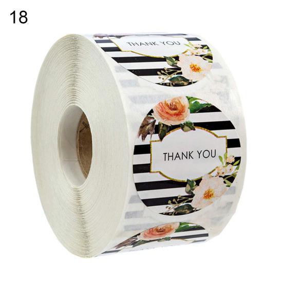 500Pcs Floral Pattern Thank You Stickers Roll Gift Wraps Wedding Card Decals