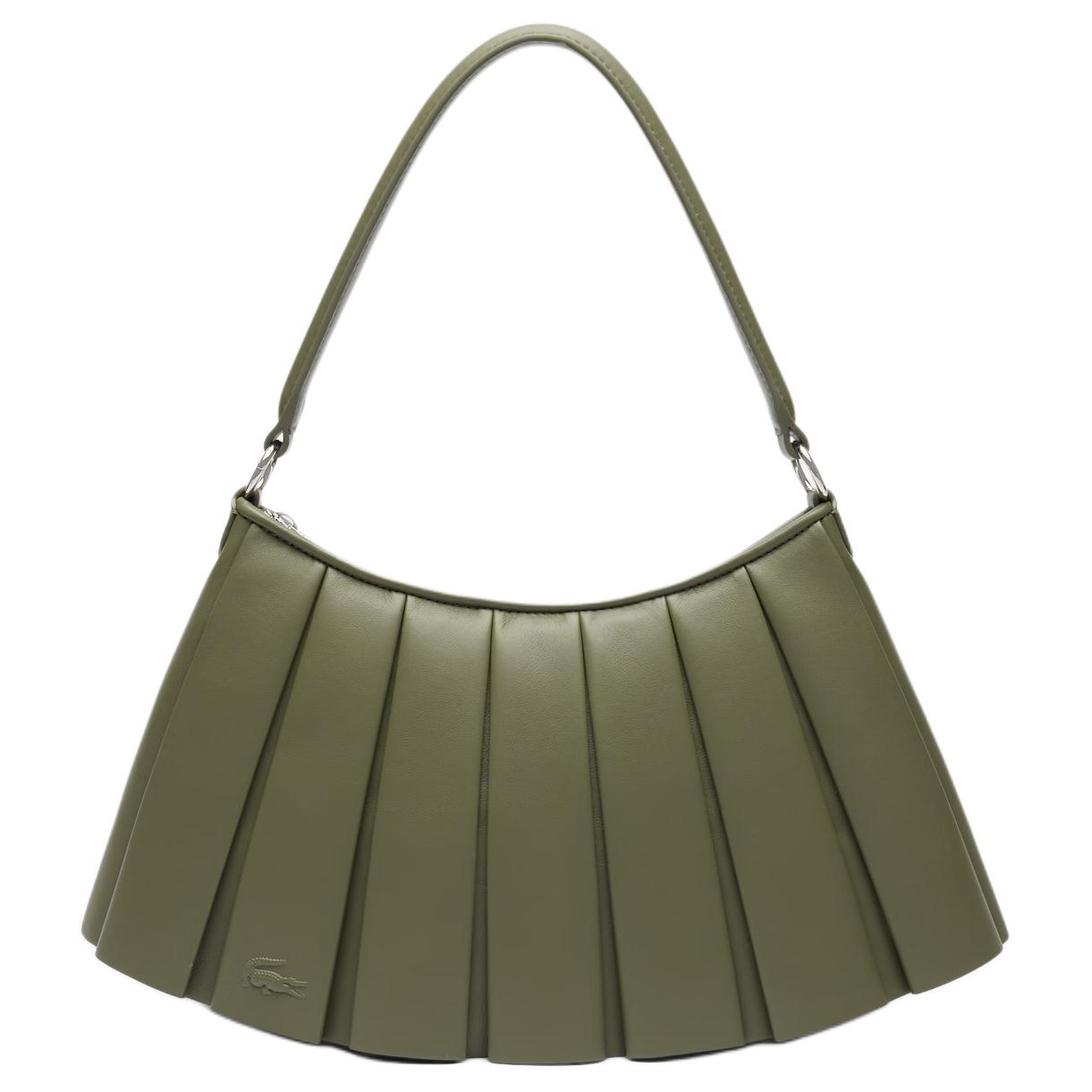 Lacoste Lenglen Crossbody Bag Pleated Skirt Design Lambskin Large Women bags Green NU5176D55N-N93 Green 30650₽