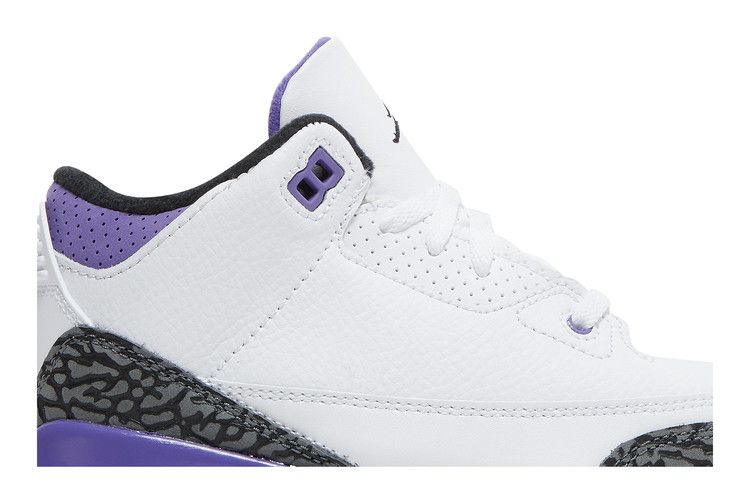 Kids' Sneakers Jordan 3 Retro Dark Iris (PS) White/Black/Dark Iris/Cement Grey