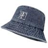 Korean Version of Women's Big Head and Face Showing Small Fisherman's Hat Retro Washing Denim Basin Hat Versatile Bucket Hat