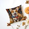 PPembroke Welsh Corgi Cushion Cover Washable Linen Pillowcase Soft  for Daily Sofa Bed Home Room Decor
