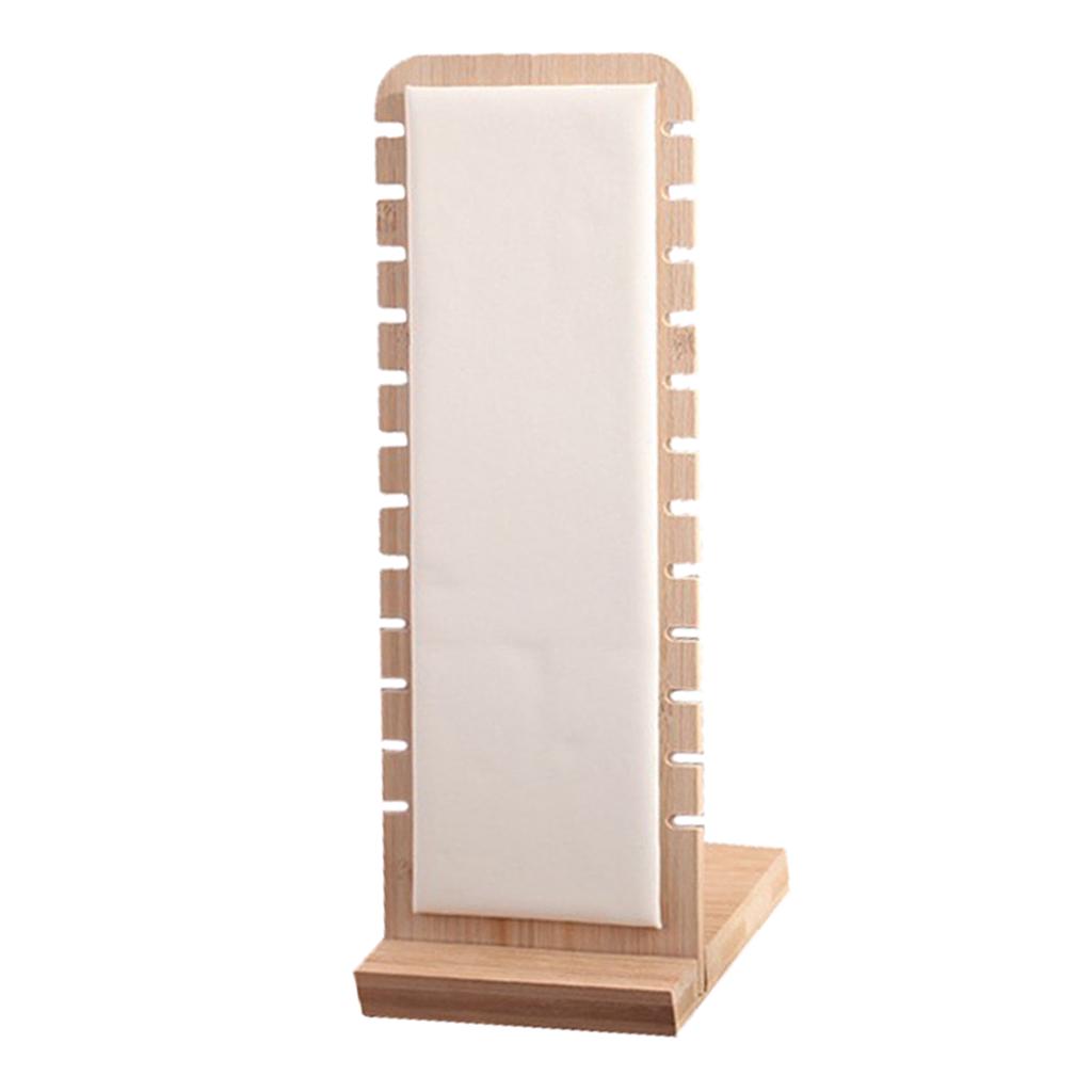 Jewelry Display Stand Necklace Earring Rings Organizer  White Leather