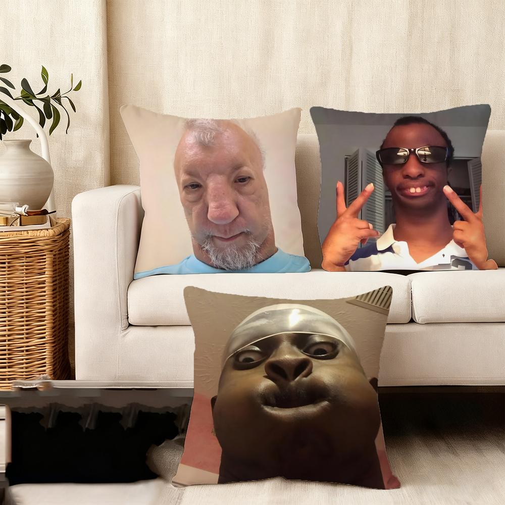 Ugly Man Funny Meme Cushion Cover Plush Fabric Soft Double-Sided Printed Sofa Warm Winter Home Child Gift Pillow Case