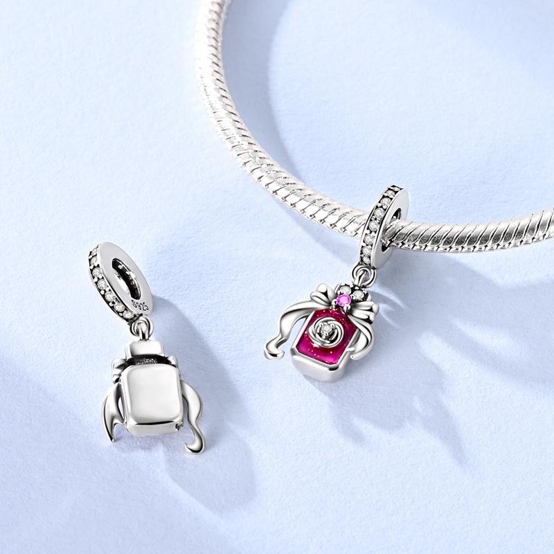 Original Charms Beads Pendants Copper Crown Strawberry Perfume Gold Bow Charm Fit Bracelet Necklace Women Jewelry