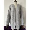 Women S Mid Length Loose Fit Chunky Knit Cardigan Casual Solid Color Outerwear