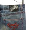 LEFLAH Logo Embroidery Tapered Denim Pants XL Blue Jeans Men's Used